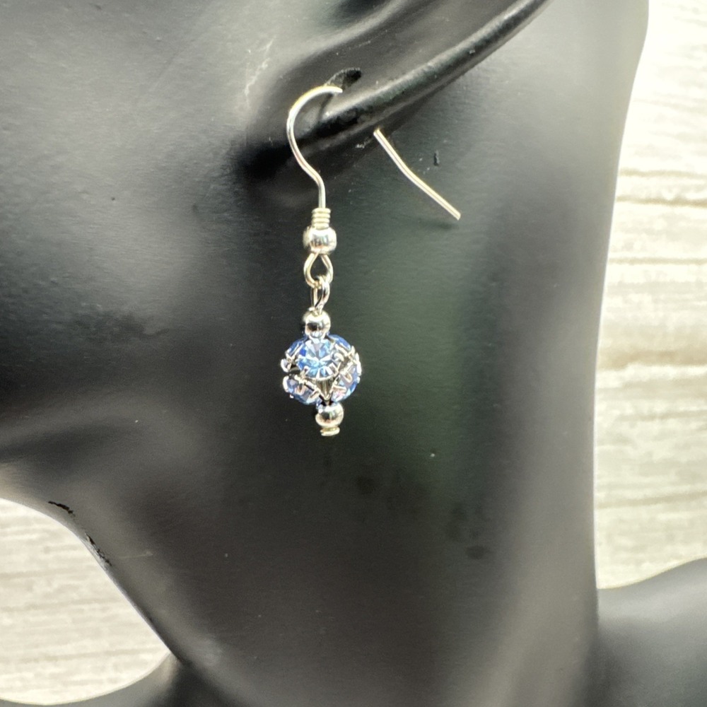 Light Blue Dangle Earrings Made with Swarovski® crystals